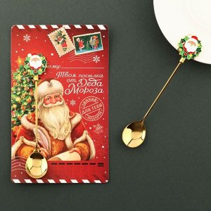 Ложка с формовой ручкой "Твоя посылка от Деда Мороза", 2,7 х 14,5 см