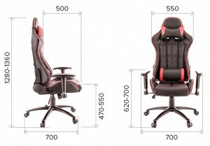Кресло Everprof Lotus S10 Экокожа Красный/Черный