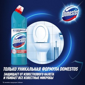 Domestos Свежесть Атлантики, чистящий гель для унитаза, защита от бактерий и вирусов 1 л