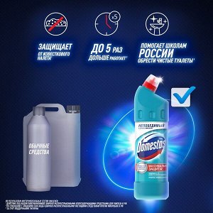 Domestos Свежесть Атлантики, чистящий гель для унитаза, защита от бактерий и вирусов 1 л