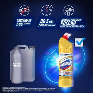 Domestos Ультра Блеск, чистящее средство для туалета и ванной, Эффективное отбеливание, 1 л