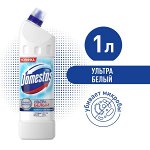 Domestos Ультра Белый, чистящее средство для туалета и ванной, Антибактериальный эффект, 1 л