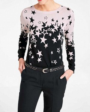Пуловер, черно-розовый