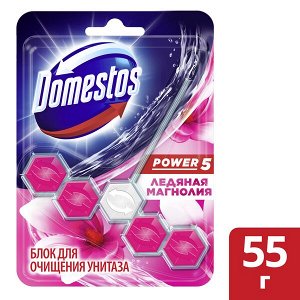Блок гигиен. DOMESTOS 55г Power 5 д/унитаза Ледяная магнолия