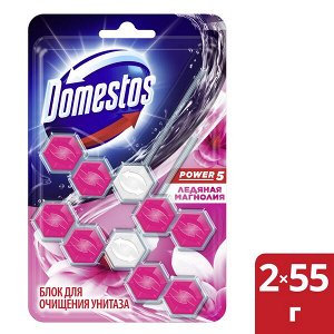 Domestos Power 5 Duo блок для унитаза Ледяная магнолия, защита от микробов и налета 2X55 гр