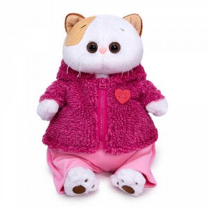 Игрушка мягк. Кошечка Ли-Ли в теплом костюмчике с сердечком, 24 см.  тм.BudiBasa