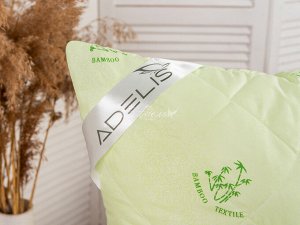 Подушка "Бамбук" тик 48*68 (550г)на молнии лебпух+бамбук,стег,лента,сумка(Н)