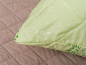 Подушка "Бамбук" тик 48*68 (550г)на молнии лебпух+бамбук,стег,лента,сумка(Н)