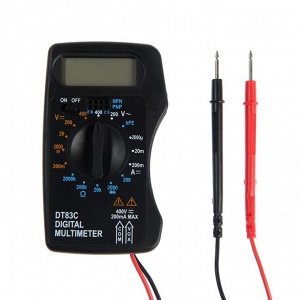 Мультиметр ТУНДРА mini, DT-83C, ACV/DCV, DCA, 200-2МΩ, проверка батареек 9V