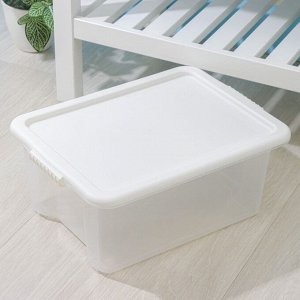 Контейнер для хранения Porter, 14 л, 42,5x31,5x17,5 см, с крышкой, цвет слоновая кость
