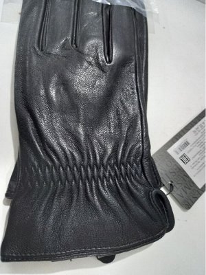 Tsarevich IMPERATOR Перчатки мужские кожаные с резинкой цвет Черный