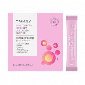 БАД с морским коллагеном для упругости кожи Trimay BeautriWell Premium Collagen 1000 Da