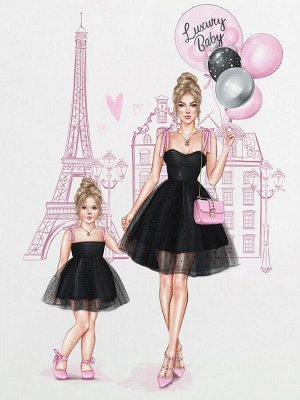 Лонгслив "Париж" блондинка (Family look) для девочки