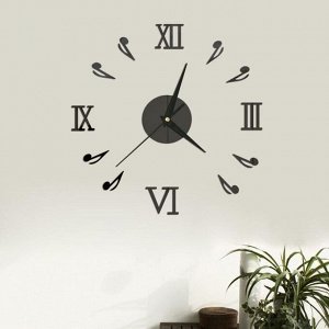 Часы-наклейка DIY "Ноты", d=45 см