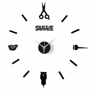 Часы-наклейка DIY  "Парикмахер", d=45 см