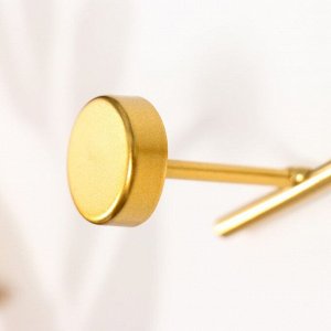 Крючки декоративные металл "Плавная линия с точками" золото 11,5х40 см