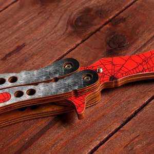 Сувенир деревянный "Нож Бабочка" красный
