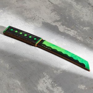 Сувенир деревянный "Нож танто" малахит