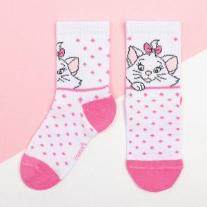 Набор носков "Marie", Коты аристократы 2 пары, цвет белый/серый, 16-18 см