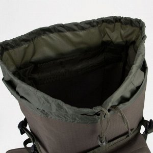 Рюкзак туристический, отдел на молнии, 3 наружных кармана, цвет зелёный