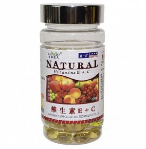 Витамин Е+С Vitamins E+C Natural около 100 кап х500мг