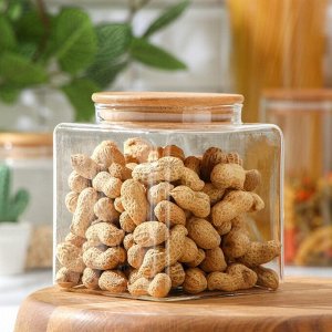 Банка для сыпучих продуктов Magistro «Эко», 1.2 л, 11*13 см, с бамбуковой крышкой, прозрачная