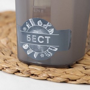 Ёмкость для сыпучих продуктов «Бест», 1,5 л, 9,5*19*14 см, прозрачная, крышка серая
