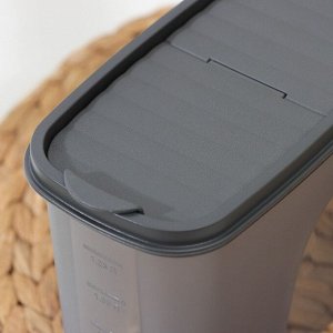Ёмкость для сыпучих продуктов «Бест», 1,5 л, 9,5*19*14 см, прозрачная, крышка серая