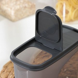 Ёмкость для сыпучих продуктов «Бест», 1,5 л, 9,5*19*14 см, прозрачная, крышка серая