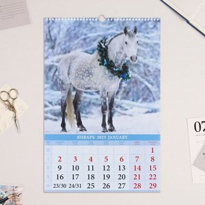 Календарь перекидной на ригеле "Лошади" 2023 год, 320х480 мм