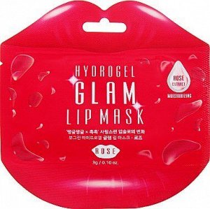 [BeauuGreen] Гидрогелевые патчи для губ с розой, Hydrogel Glam Lip Mask Rose, 1 шт, 3гр