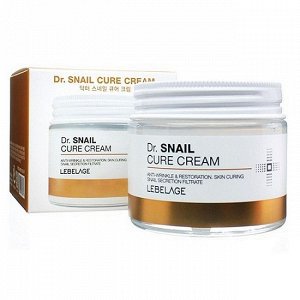 LEBELAGE. Крем для лица с Муцином улитки антивозрастной Dr. SNAIL CURE CREAM,  70 мл