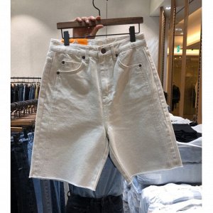 Женские джинсовые шорты с карманами, цвет белый