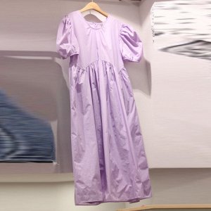 Женское длинное платье с короткими рукавами, цвет сиреневый