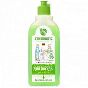 Средство для мытья посуды SYNERGETIC антибактериальное, с ароматом яблока, 0,5л , Синергетик