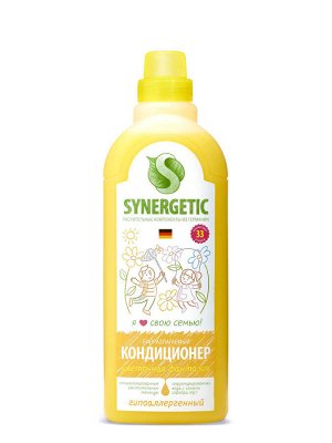 Кондиционер-ополаскиватель для белья SYNERGETIC "Цветочная фантазия" гипоаллергенный, 1л, 33 стирки , Синергетик