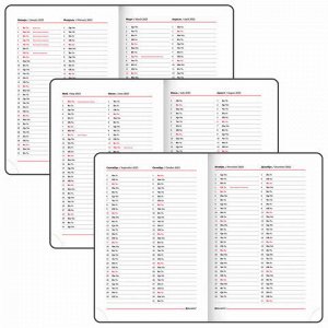 Ежедневник датированный 2023 А5 138x213 мм BRAUBERG "Rainbow", под кожу, красный, 114049