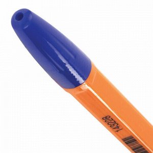 5 шт. ручка шариковая ОФИСМАГ "X-333 Orange", СИНЯЯ, корпус оранжевый, узел 1 мм, линия письма 0,5 мм, 143228