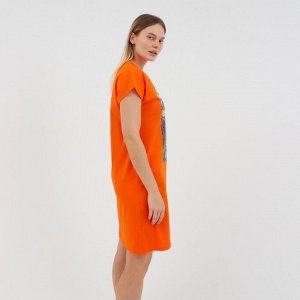 Платье женское домашнее, цвет оранжевый