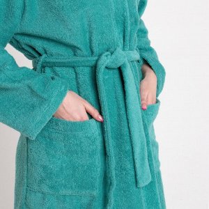 Халат махровый Экономь и Я женский, цвет голубая трава, 100% хлопок, 320 г/м2