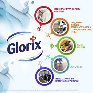 Glorix Лимонная энергия, моющая жидкость для пола, 100% удаляет грязь без смывания, 1 л