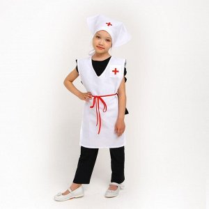 Карнавальный костюм «Медсестра», накидка с карманом, косынка, рост 98-116 см