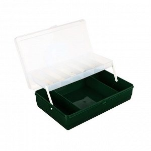 Коробка "Тривол" ТИП-4,двухъярусная с микролифтом, 235 х 150 х 65 мм,цвет тёмно-зелёный