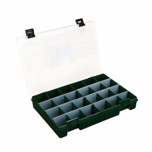 Коробка "Тривол", ТИП-7, 6 съёмных перегородок, 24 ячейки, 274 х 188 х 45 мм, цвет тёмно-зеленый