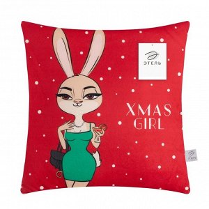 Подушкa-плед Этель Xmas girl, подушкa 40*40±3 см, плед 100*150 см 100%п/э, 280 г/м2