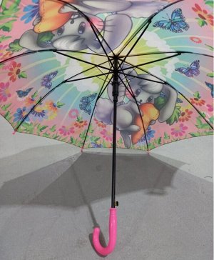 Зонт детский трость полуавтомат цвет Розовый(DINIYA)