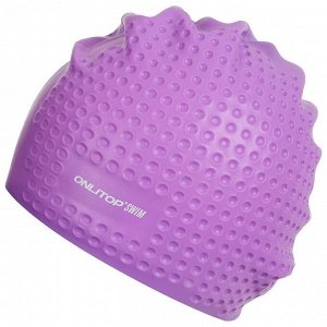 Шапочка для плавания массажная силиконовая ONLITOP Swim, для длинных волос, цвета микс, обхват 54-60 см