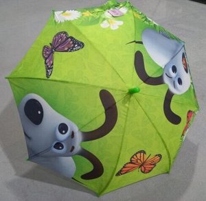 Зонт детский трость полуавтомат цвет Зеленый (DINIYA)