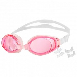 Очки для плавания с берушами + набор съёмных перемычек, цвета микс