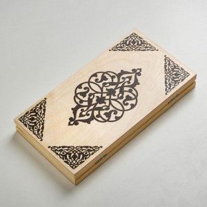Нарды деревянные большие, настольная игра, 30x30 см, кубик 2 шт.